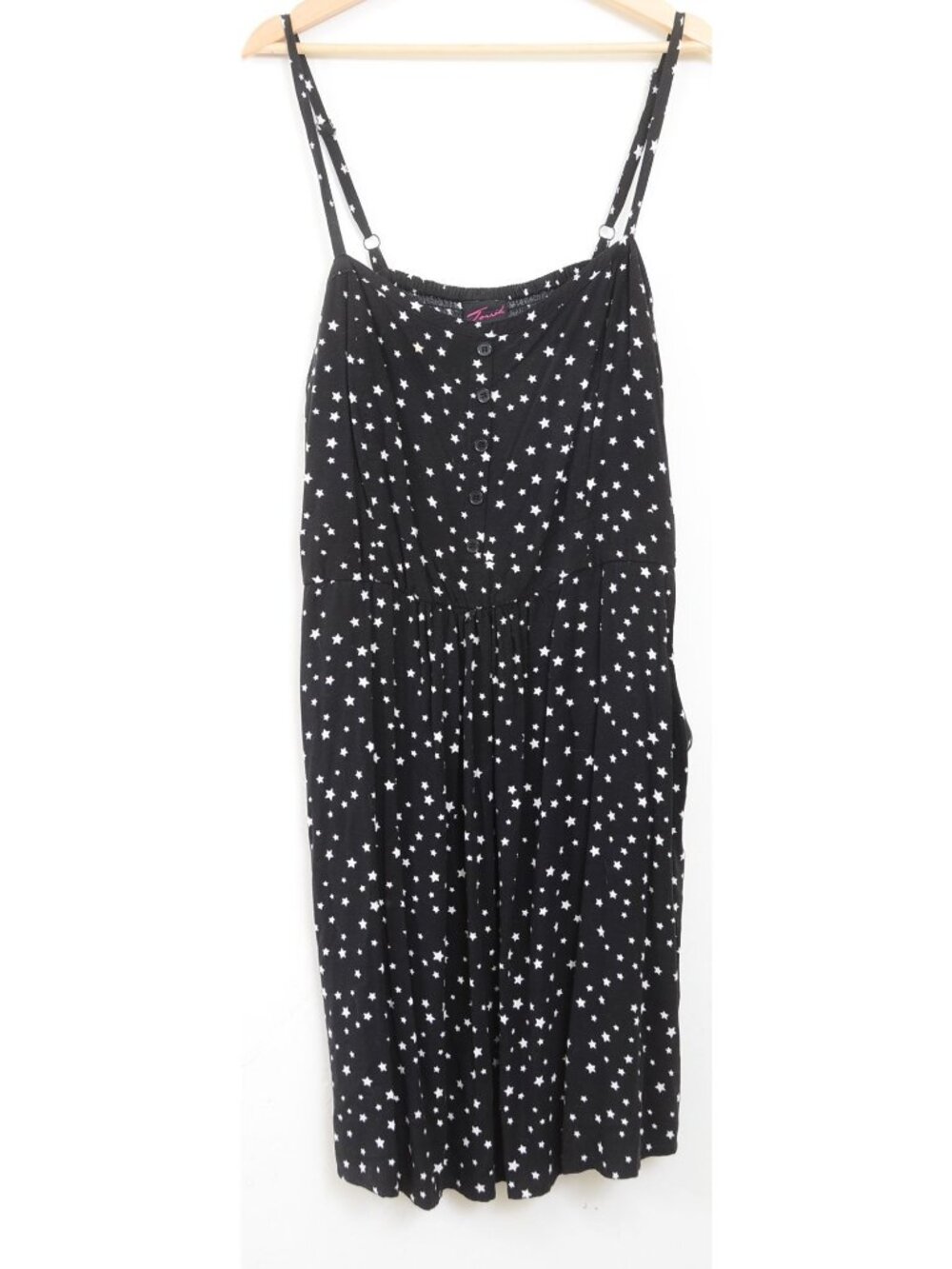 Torris PLUS 4X Star Print Pockets Sleeveless Flowy Feminine Mini Dress Tunic